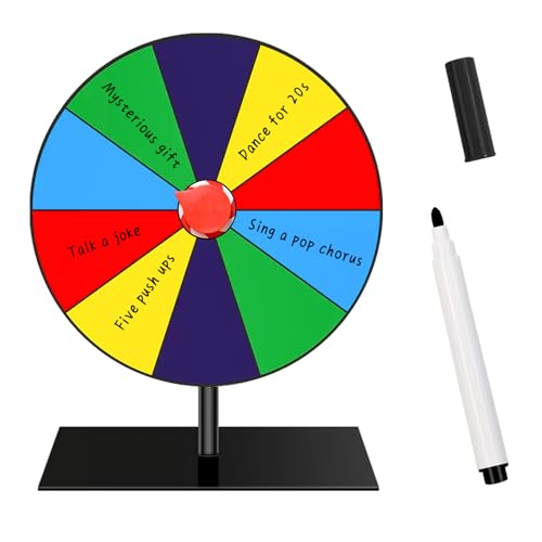 CTYUEYUN 8 Zoll Drehscheibe Glücksrad mit Stift,10 Slots Drehendes Preisrad Bunt Fortune Wheel, Einfache Glücksrad zum Drehen, Glücksrad für Festivals, Karnevalsspiele und Messen von CTYUEYUN