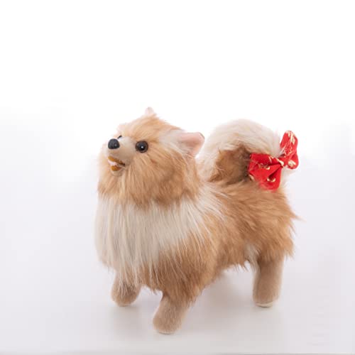CU-MATE 12'' Pomeranian Plüschhund Kuscheltiere - Realistisches stehendes Plüschtier Hündchen Geschenk Geschenk für Jungen Mädchen von CU-MATE