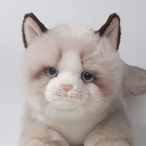 Graue Ragdoll-Katze, Stofftier, Puppen, niedliches handgefertigtes Plüschtier, Ann Baker, Katze, Geburtstagsgeschenk für Jungen und Mädchen von CU-MATE