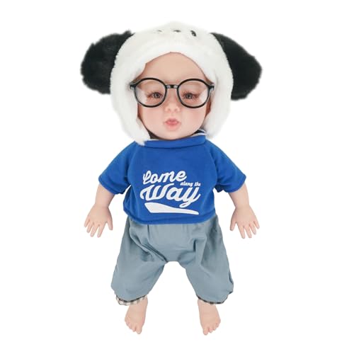 CUAIBB 14inch Vollsilikon Neugeborene Baby Puppen, Realistische Baby Puppen mit Kleidern Real Life für Kinder Kleinkinder - Mädchen Puppe Vollsilikon von CUAIBB