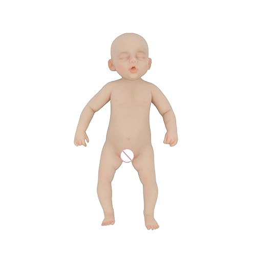 CUAIBB Vollsilikon-Baby-Puppe 7 Zoll, Kleiner realistischer Reborn-Junge Beruhigender Schlaf Babe Puppe, Geschenk für Weihnachten Geburtstag Neugeborene Puppen - Vollsilikon Junge von CUAIBB