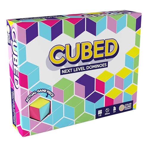 CUBED Next Level Dominoes - Family Edition - Neues lustiges Strategiespiel! Spielen Sie mit bis zu 6 Spielern, ab 5 Jahren von CUBED Next Level Dominoes