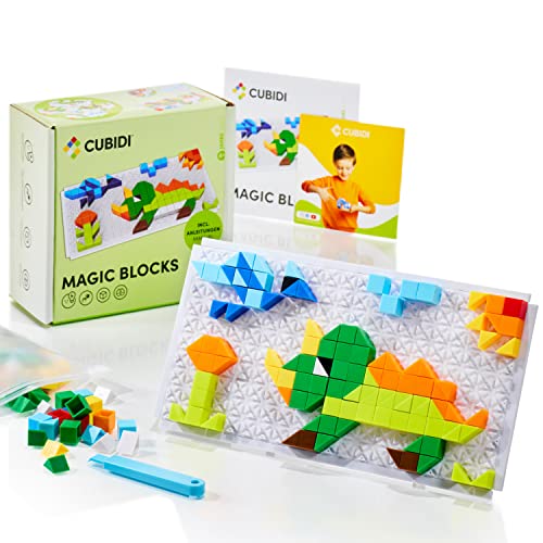 CUBIDI® Original Mosaikspiel - Lustige Dino Edition | Kreatives Steckspiel für Kinder ab 3 Jahren | Aufregendes Spielzeug für Jungen und Mädchen | Lernspielzeug zur Förderung der Fantasie von CUBIDI