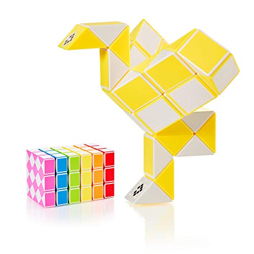 CUBIDI® Original Magic Snake - 36 Blöcke Gelb | Knobelspiele für Kinder und Erwachsene | Ideal als Mitgebsel Kindergeburtstag, Kindergeburtstag Gastgeschenke oder kleine Geschenke für Kinder von CUBIDI