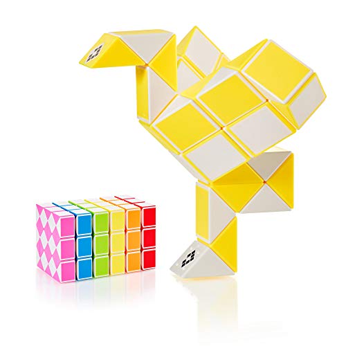 CUBIDI® Original Magic Snake - 36 Blöcke Gelb | Knobelspiele für Kinder und Erwachsene | Ideal als Mitgebsel Kindergeburtstag, Kindergeburtstag Gastgeschenke oder kleine Geschenke für Kinder von CUBIDI