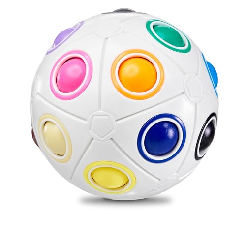 CUBIDI® Original Regenbogenball mit 19 Kugeln - Groß.Geschicklichkeitsspiele ab 6 Jahre für Kinder. 3D Puzzle Ball. Spannendes Knobelspiel für Mädchen und Jungen von CUBIDI