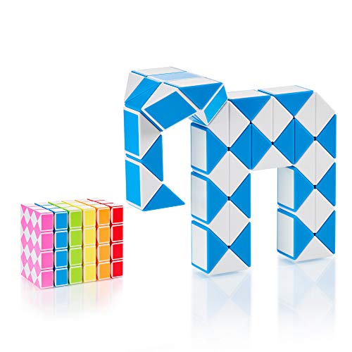 CUBIDI® Original Magic Snake - 48 Blöcke Blau | Knobelspiele für Kinder und Erwachsene | Ideal als Mitgebsel Kindergeburtstag, Kindergeburtstag Gastgeschenke oder kleine Geschenke für Kinder von CUBIDI