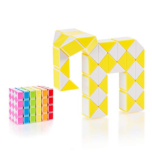 CUBIDI® Original Magic Snake - 48 Blöcke Gelb | Knobelspiele für Kinder und Erwachsene | Ideal als Mitgebsel Kindergeburtstag, Kindergeburtstag Gastgeschenke oder kleine Geschenke für Kinder von CUBIDI