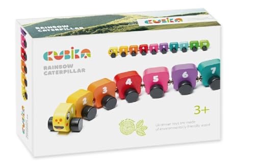 CUBIKA 15399 - Holzspielzeug Regenbogenraupe mit Magneten, Bedruckt mit den Zahlen 1-10, Kinderspielzeug ab 3 Jahren CUBIKA 15399 - Holzspielzeug Regenbogenraupe mit Magneten, Bedruckt mit den Zahlen 1-10, Kinderspielzeug ab 3 Jahren von CUBIKA