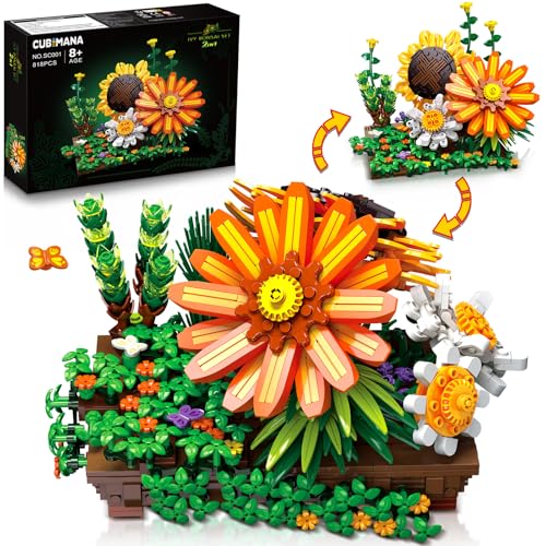 Botanischer Blumen Bonsai Bausatz – 2-IN-1 Bausteinspielzeug Sonnenblumen Blumen Dekor Künstliche Blumenpräsentation, Botanische Sammlung Heim Bürodekor, Weihnachten für Erwachsene Kinder Botanischer Blumen Bonsai Bausatz – 2-IN-1 Bausteinspielzeug Sonnenblumen Blumen Dekor Künstliche Blumenpräsentation, Botanische Sammlung Heim Bürodekor, Weihnachten für Erwachsene Kinder von CUBIMANA