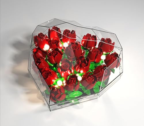 CUBIMANA 19 Blumenbausätze mit Licht – Forever Herzform Box Rosen Botanische Bausteine Spielzeug Valentinstag Muttertag Geburtstagsgeschenke für Sie Erwachsene Mädchen CUBIMANA 19 Blumenbausätze mit Licht – Forever Herzform Box Rosen Botanische Bausteine Spielzeug Valentinstag Muttertag Geburtstagsgeschenke für Sie Erwachsene Mädchen von CUBIMANA