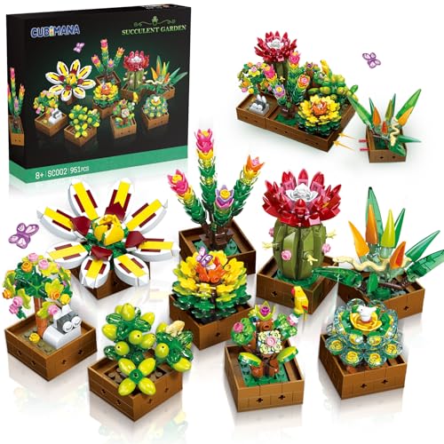 CUBIMANA 9 Blumen Sukkulenten Bausatz, 951 Stück Pflanzen Botanische Collection Künstliche Pflanze Set Bausteinspielzeug für Zuhause Haus Raumdekor Geburtstag Geschenk für Erwachsene Frauen Kinder 8+ CUBIMANA 9 Blumen Sukkulenten Bausatz, 951 Stück Pflanzen Botanische Collection Künstliche Pflanze Set Bausteinspielzeug für Zuhause Haus Raumdekor Geburtstag Geschenk für Erwachsene Frauen Kinder 8+ von CUBIMANA
