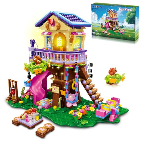 CUBIMANA Baumhaus Bausteine Set mit LED-Licht – Baumhaus Baustein Spielzeug, Up-Haus Bausatz mit Rutsche, Geburtstag Weihnachts Geschenk für Kinder Mädchen Jungen ab 6 7 8 9 10 11+ Jahren (618 Stück) CUBIMANA Baumhaus Bausteine Set mit LED-Licht – Baumhaus Baustein Spielzeug, Up-Haus Bausatz mit Rutsche, Geburtstag Weihnachts Geschenk für Kinder Mädchen Jungen ab 6 7 8 9 10 11+ Jahren (618 Stück) von CUBIMANA