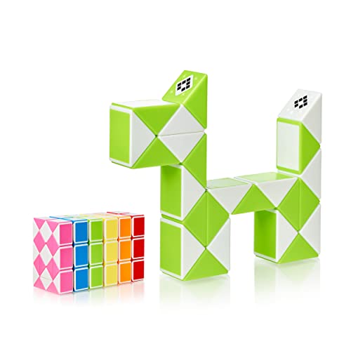 CUBIDI® Original Magic Snake - 24 Blöcke Grün⎥Knobelspiele für Kinder und Erwachsene | Ideal als Mitgebsel Kindergeburtstag, Kindergeburtstag Gastgeschenke oder kleine Geschenke für Kinder von CUBIDI