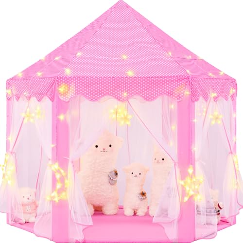 CUBNBUD - Rosa Prinzessin Zelt für Mädchen, Spielhaus Schloss für Mädchen mit großen Mondsternlichtern, für Kleinkinder, Spielzelt im Innenbereich u CUBNBUD - Rosa Prinzessin Zelt für Mädchen, Spielhaus Schloss für Mädchen mit großen Mondsternlichtern, für Kleinkinder, Spielzelt im Innenbereich u von CUBNBUD