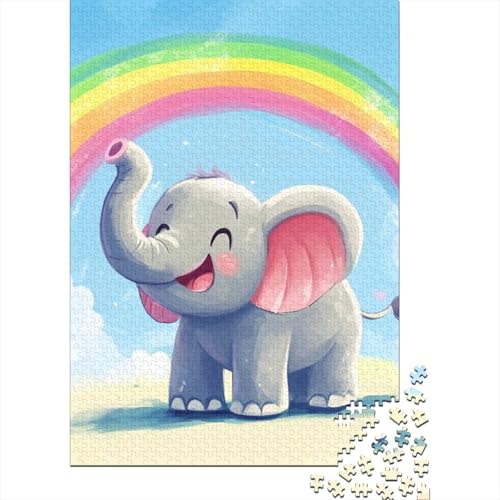 Babyelefant Puzzles 1000 Teile Schwer Puzzle Spielzeug Lernspiel Impossible Herausforderung Spielzeug Für Erwachsene Und Kinder Ab 14 Jahren 1000pcs (75x50cm) von CUBSKRIRB