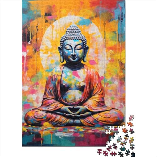 Buddha-Figur, Tempel Puzzle 1000-teilige Schwer Puzzle Spielzeug Pädagogisches Spiel Impossible Herausforderungsspielzeug Für Erwachsene Und Kinder Ab 12 Jahren 1000pcs (75x50cm) von CUBSKRIRB
