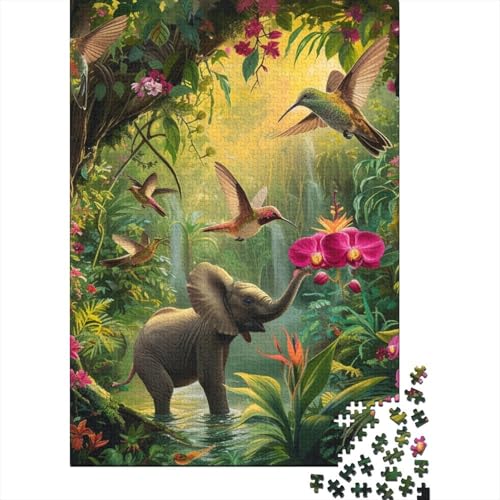 Cute Babyelefant Puzzle 1000 Teile Schwer Puzzle Spielzeug Lernspiel Impossible Herausforderungsspielzeug Für Erwachsene Und Kinder Ab 14 Jahren 1000pcs (75x50cm) von CUBSKRIRB