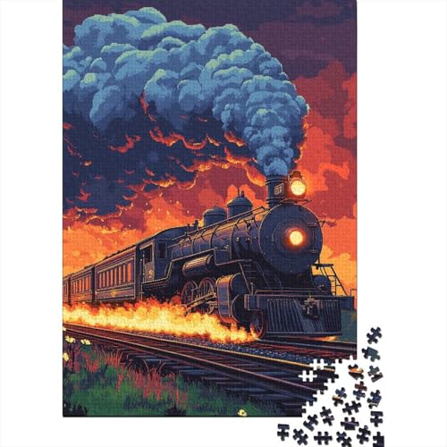 Dampflokomotive Puzzle 1000 Teile Schwer Puzzle Spielzeug Lernspiel Impossible Herausforderungsspielzeug Für Erwachsene Und Kinder in Bewährter 1000pcs (75x50cm) von CUBSKRIRB