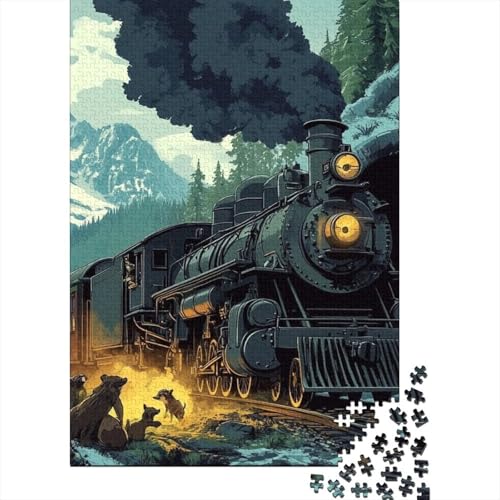 Dampflokomotive Puzzle 1000 Teile Schwer Puzzle Spielzeug Pädagogisches Spiel Impossible Herausforderungsspielzeug Für Erwachsene Und Kinder Ab 12 Jahren 1000pcs (75x50cm) von CUBSKRIRB