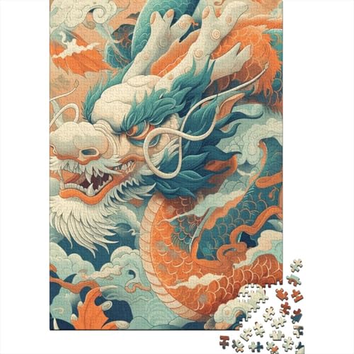 Drache Puzzle 1000-teilige Schwer Puzzle Spielzeug Pädagogisches Spiel Impossible Herausforderungsspielzeug Für Erwachsene Und Kinder in Bewährter 1000pcs (75x50cm) von CUBSKRIRB