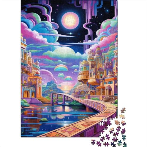 Dream Süßigkeiten House Puzzles 1000 Teile Schwer Puzzle Spielzeug Pädagogisches Spiel Impossible Herausforderungsspielzeug Für Erwachsene Und Kinder Ab 14 Jahren 1000pcs (75x50cm) von CUBSKRIRB