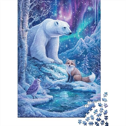 Eisbär Puzzle 1000-teilige Schwer Puzzle Spielzeug Pädagogisches Spiel Impossible Herausforderung Spielzeug Für Erwachsene Und Kinder Ab 14 Jahren 1000pcs (75x50cm) von CUBSKRIRB