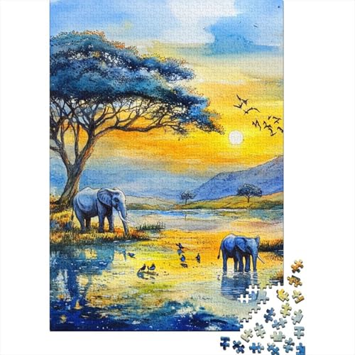 Elephant Puzzle 1000 Teile Schwer Puzzle Spielzeug Lernspiel Impossible Herausforderung Spielzeug Für Erwachsene Und Kinder Ab 14 Jahren 1000pcs (75x50cm) von CUBSKRIRB