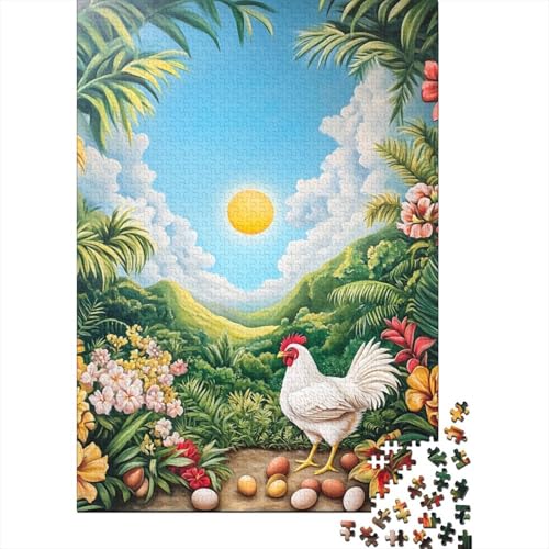 Hahn Puzzle 1000-teilige Schwer Puzzle Spielzeug Pädagogisches Spiel Impossible Herausforderung Spielzeug Für Erwachsene Kinder 1000pcs (75x50cm) von CUBSKRIRB