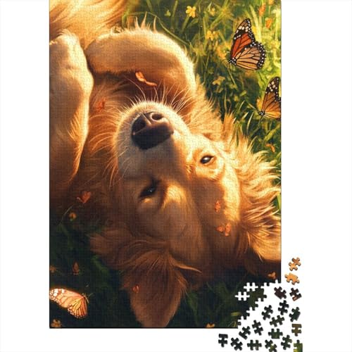 Labrador Retriever Puzzle 1000 Teile Schwer Puzzle Spielzeug Pädagogisches Spiel Impossible Herausforderung Spielzeug Für Erwachsene Kinder 1000pcs (75x50cm) von CUBSKRIRB