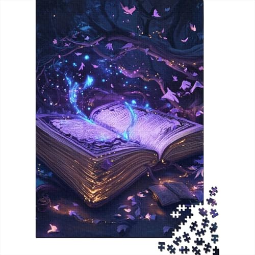 Magische Bücher Puzzles 1000-teilige Schwer Puzzle Spielzeug Lernspiel Impossible Herausforderungsspielzeug Für Erwachsene Kinder 1000pcs (75x50cm) von CUBSKRIRB