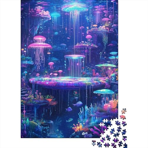 Qualle Puzzles 1000 Teile Schwer Puzzle Spielzeug Lernspiel Impossible Herausforderungsspielzeug Für Erwachsene Und Kinder in Bewährter 1000pcs (75x50cm) von CUBSKRIRB