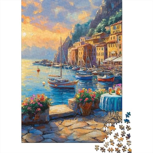 Sonnenuntergang in der Bucht Puzzle 1000 Teile Schwer Puzzle Spielzeug Lernspiel Impossible Herausforderung Spielzeug Für Erwachsene Und Kinder Ab 12 Jahren 1000pcs (75x50cm) von CUBSKRIRB