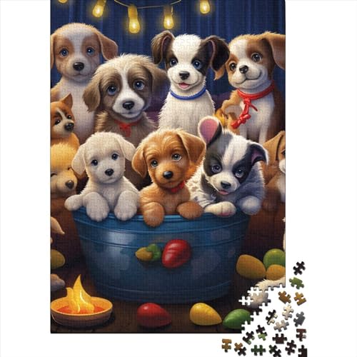 Welpen Puzzle 1000-teilige Schwer Puzzle Spielzeug Pädagogisches Spiel Impossible Herausforderung Spielzeug Für Erwachsene Und Kinder Ab 14 Jahren 1000pcs (75x50cm) von CUBSKRIRB