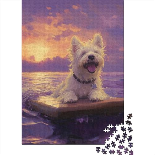 West Highland White Terrier Puzzles 1000 Teile Schwer Puzzle Spielzeug Lernspiel Impossible Herausforderung Spielzeug Für Erwachsene Und Kinder in Bewährter 1000pcs (75x50cm) von CUBSKRIRB