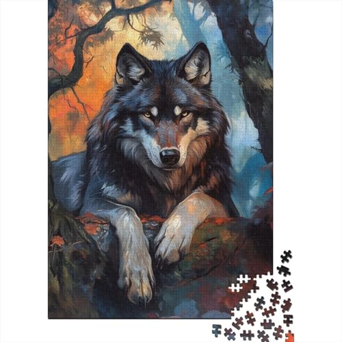Wolf Puzzle 1000 Teile Schwer Puzzle Spielzeug Pädagogisches Spiel Impossible Herausforderungsspielzeug Für Erwachsene Kinder 1000pcs (75x50cm) von CUBSKRIRB