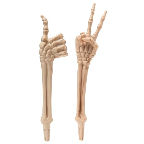 CUCUFA 2pcs Halloween Skelettarme gruselige realistische Halloween Skelett Hände Einsätze Dekorationen Yardschild für Innenpartyversorgung im Freien, Hände von CUCUFA