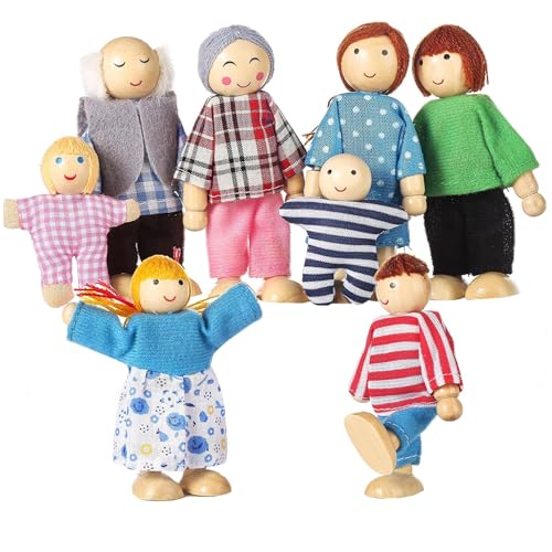 CUCUFA Dollhouse -Menschen, 8 Menschen Holzfamilienpuppenspielzeug, Holzpuppenhaus -Familienfamilie, Puppenhauszahlen CUCUFA Dollhouse -Menschen, 8 Menschen Holzfamilienpuppenspielzeug, Holzpuppenhaus -Familienfamilie, Puppenhauszahlen von CUCUFA