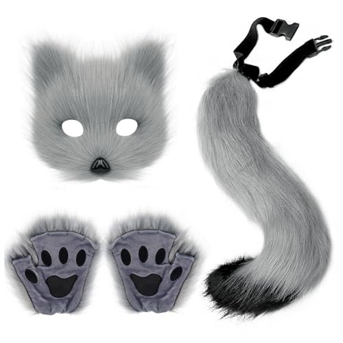 CUCUFA Fox Kostüm 1 Set Realistisches pelziges Kostüm umfasst Fox -Maske, Fox Tail und Fox Paws Durchschnittliche Größe Pelzes Kostüm für Cosplay CUCUFA Fox Kostüm 1 Set Realistisches pelziges Kostüm umfasst Fox -Maske, Fox Tail und Fox Paws Durchschnittliche Größe Pelzes Kostüm für Cosplay von CUCUFA
