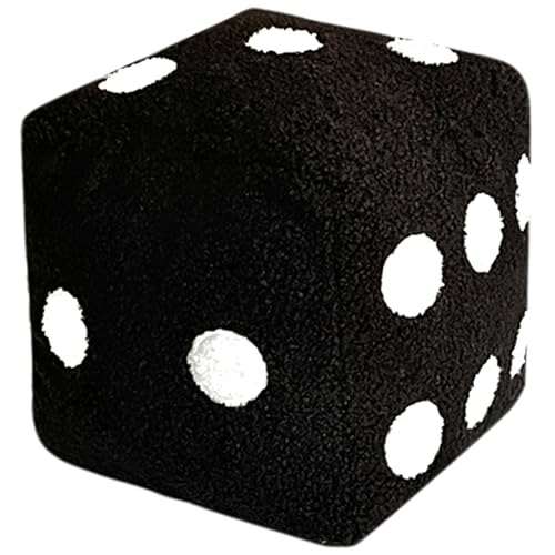 Dice Pillow 8x8 süßes Plüschwürfelsspielzeug mit Loop Samt und bequem gefülltes großes, throwendes kreatives und lustiges Dekor für Heimschlafzimmer, Sofa, Dekoration für Coffeeshops, Schwarz, Riese von CUCUFA