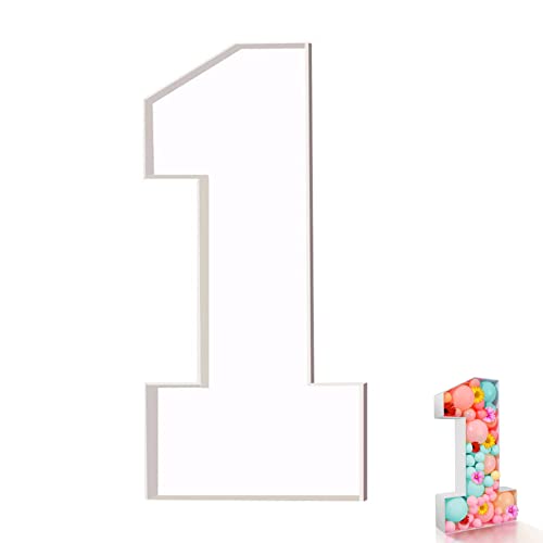 Mosaik -Ballonrahmen, Nummer 1 Ballonbox 28, 74 Zoll, Nummer 1 Mosaiknummern für Luftballons, Rahmenmodellierungsbox (nicht enthaltene Luftballons) von CUCUFA