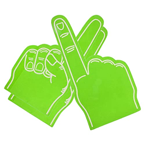 CUCUFA Riesenschaum Handpalme, 3pcs Cartoon Schaumfinger, Nr. 1 Schaumstofffinger für Sport Event Games Celebration Fußball Cheerleadering Jubel Requisiten (grün) von CUCUFA