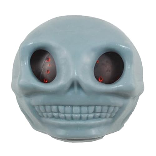 Schädel Stress Relief Spielzeug Neuheit Schädel Squeeze Bälle Spielzeug Squeeze Bälle Horror Stressabbau für Kinder und Erwachsene grau, gotisch von CUCUFA