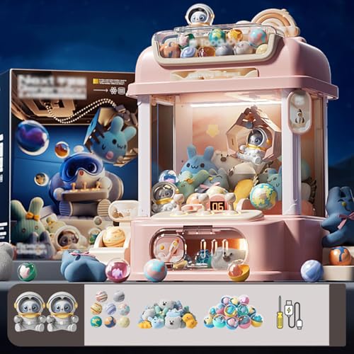 Arcade Automat mit Fernbedienung , Greifarm Automat mit 8 Planeten,2 Pandapuppen,25 Puppen,20 Gashapons für Jungen und Mädchen im Alter ,Pink Arcade Automat mit Fernbedienung , Greifarm Automat mit 8 Planeten,2 Pandapuppen,25 Puppen,20 Gashapons für Jungen und Mädchen im Alter ,Pink von CUCUKAKA