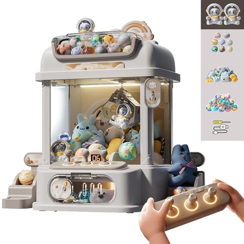 Greifautomat Kinder mit Fernbedienung , Spielautomat mit 8 Planeten,2 Pandapuppen,25 Puppen,20 Gashapons für Jungen und Mädchen im Alter ,White Greifautomat Kinder mit Fernbedienung , Spielautomat mit 8 Planeten,2 Pandapuppen,25 Puppen,20 Gashapons für Jungen und Mädchen im Alter ,White von CUCUKAKA