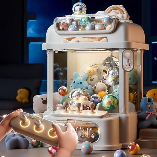 Kinder Greifautomat mit Fernbedienung , Spielautomat mit 8 Planeten,2 Pandapuppen,25 Puppen,20 Gashapons für Jungen und Mädchen im Alter ,White Kinder Greifautomat mit Fernbedienung , Spielautomat mit 8 Planeten,2 Pandapuppen,25 Puppen,20 Gashapons für Jungen und Mädchen im Alter ,White von CUCUKAKA