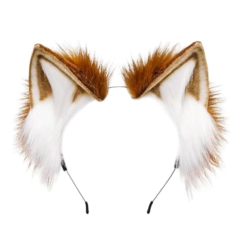 CUEMOON 1 Stück Katzenohren Haarreif Fuchs Ohren, Handgefertigtes Wolfsohren Cosplay Kostüm Kopfbedeckung, Katzenohren Stirnband Fursuit Kopfbedeckung Kostüm Party Zubehör CUEMOON 1 Stück Katzenohren Haarreif Fuchs Ohren, Handgefertigtes Wolfsohren Cosplay Kostüm Kopfbedeckung, Katzenohren Stirnband Fursuit Kopfbedeckung Kostüm Party Zubehör von CUEMOON