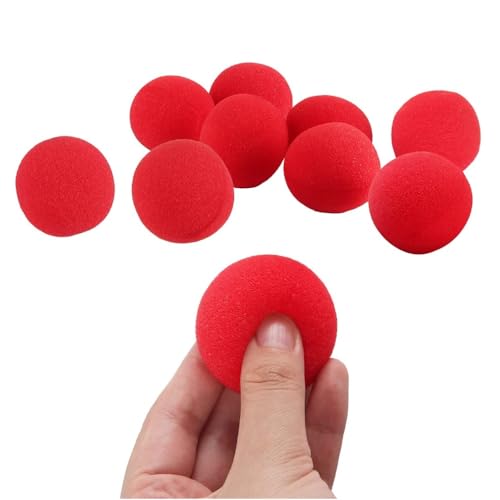 CUEMOON 10 Rote Schwammkugeln, Magische Schwammkugeln, Weiche Schwammkugeln, Schaumstoffball Magie, Magic Street Classic Comedy Magic Requisiten CUEMOON 10 Rote Schwammkugeln, Magische Schwammkugeln, Weiche Schwammkugeln, Schaumstoffball Magie, Magic Street Classic Comedy Magic Requisiten von CUEMOON