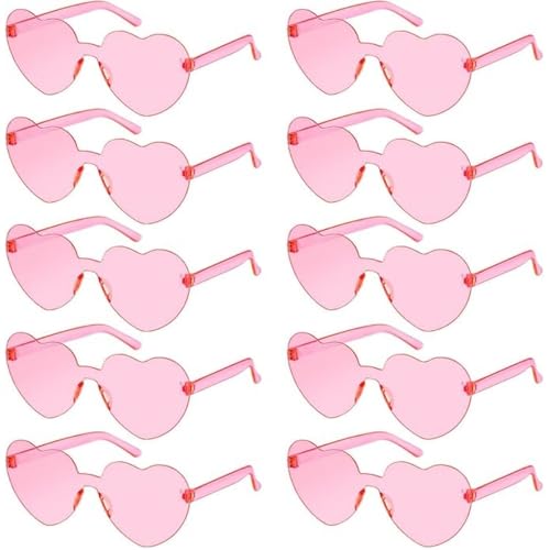 CUEMOON 10 Stück Herz Party Brille, Herz Party Brillen, Heart Shaped Brille, Lustige Brille für Fasching Foto Requisiten Geburtstags von CUEMOON