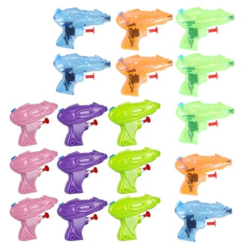 CUEMOON 18 Stück Mini-Wasserpistolen, Wasserpistole aus Kunststoff, Wasserspritzpistole, Wasserpistole für Sommerpool, 8 cm, mehrfarbig CUEMOON 18 Stück Mini-Wasserpistolen, Wasserpistole aus Kunststoff, Wasserspritzpistole, Wasserpistole für Sommerpool, 8 cm, mehrfarbig von CUEMOON
